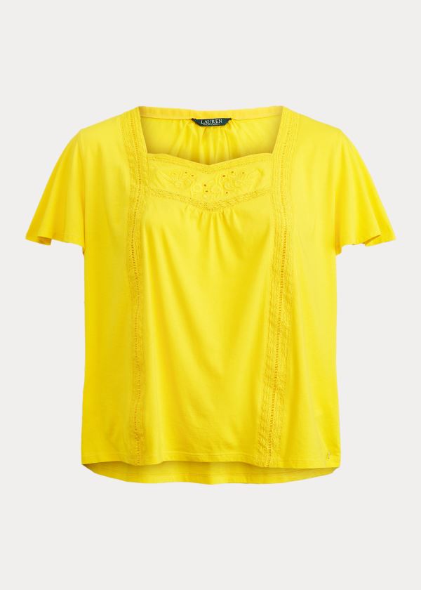 Women's Ralph Lauren Jersey Flutter-Sleeve Tops | 581067YVL